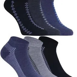 usoxo Pack Of 6 Men Striped Ankle Length Everyday Socks-picture-25