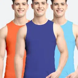 friskers Pack of 3 Solid Crew-Neck Vests-picture-41