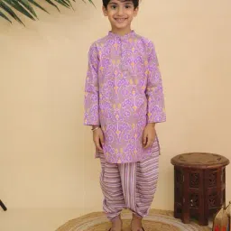 the mom store Boys Printed Straight Kurta & Dhoti Set image 1