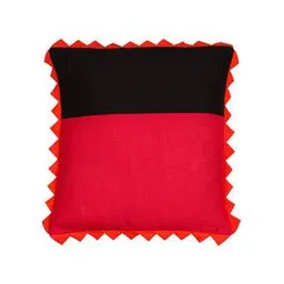 molcha by babita singh Scalloped Pattern Detail Handcrafted Cotton Cushion Cover-picture-51