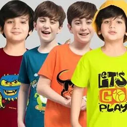 kiddy viddy Boys Pack of 4 Printed Regular Fit T-Shirts-picture-52