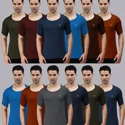 lux parker Men Pack of 12 Logo Print Half-Sleeve Vest-picture-43