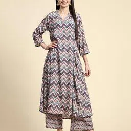 toochki Woemn Chevron Print Kurta & Palazzos Co-Ord Set-picture-39