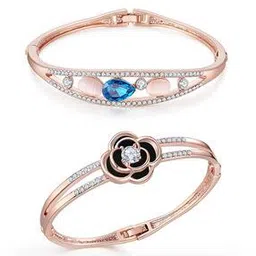 jewels galaxy Pack of 2 Stone-Studded Cuff Bracelets-picture-33