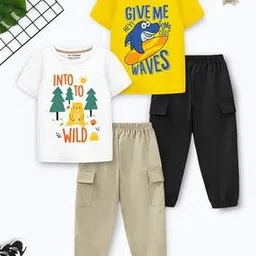 trampoline Pack of 2 Graphic Print T-Shirts & Pants Set-picture-44