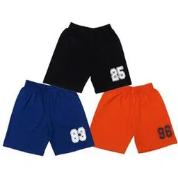 clothe funn Pack of 3 Numeric Print Flat-Front Shorts-picture-31
