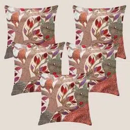 molcha by babita singh Madhubani Digital Printed Set of 5 Cushion Covers-picture-45