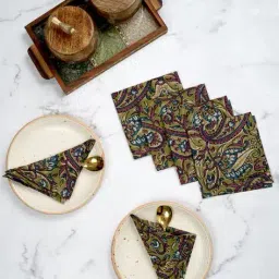 ratancart Set of 6 Paisley Print Cotton Napkins image 1