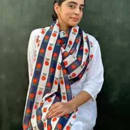 buta buti Women Floral Print Scarf with Folded Hem-picture-16