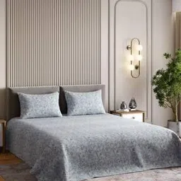 haus & kinder 300 TC Floral Print King Size Bedsheet with Pillow Covers-picture-30