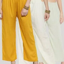 clora creation Pack of 3 Palazzos with Drawstring Waist-picture-19