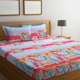 arrabi 210 GSM Printed Cotton Double King-Size Bedsheet with Pillow Covers-picture-49