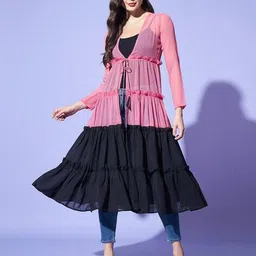 trend arrest Women Colour-block Shrug image 1