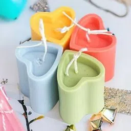 aromaticfables Set of 4 Tall Scented Heart Candles-picture-20