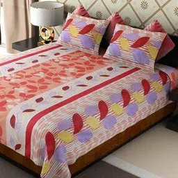 good homes Leaf Print Cotton Double Bedsheet-picture-50