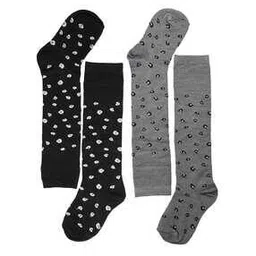 neska moda Pack Of 2 Polka-Dot Dress Socks Above Calf-picture-12