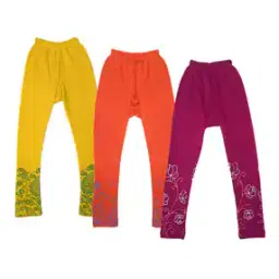 indiweaves Pack of 3 Floral Print Leggings with Elasticated Waist-picture-18