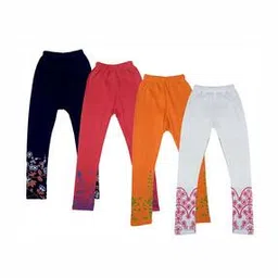 indiweaves Pack of 4 Floral Print Leggings with Elasticated Waist-picture-45