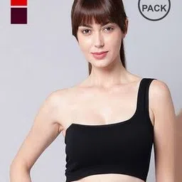 samvar Women Pack of 3 One-Shoulder Non-Padded Bras-picture-12