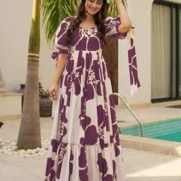 hbpatel Women Floral Print Gown Dress image 1