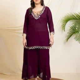 deebaco Women Embroidered 3-Piece Co-Ord Set image 1