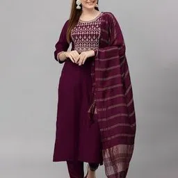 indie picks Embroidery Straight Kurta Set-picture-19