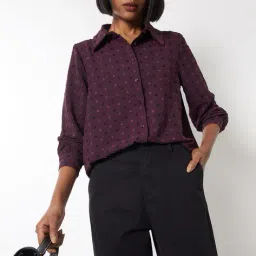 max Women Swiss Dot Regular Fit Shirt image 1