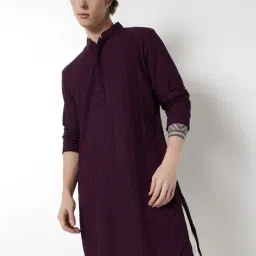 max Men Embroidered Slim Fit Long Kurta image 1