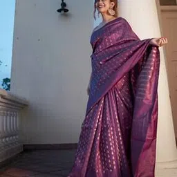 indie picks Banarasi Silk Saree with Brocade and Zari Work-picture-26