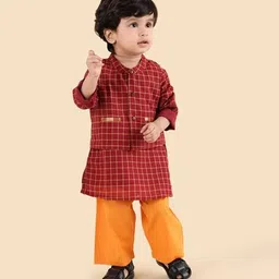 fabindia Boys Cotton Kurta Pyjama Set image 1