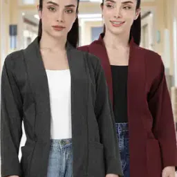 kryptic Women Pack of 2 Regular Fit Front-Open Shrugs-picture-14