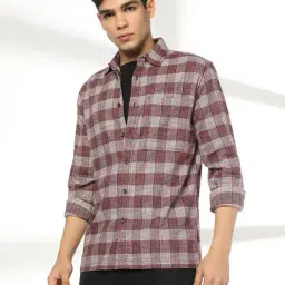dnmx Men Checked Regular Fit Shirt with Patch Pocket image 1