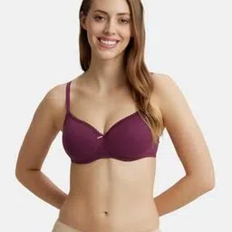 jockey Wirefree Padded Super Combed Cotton T-Shirt Bra with Lace Styling-1723-picture-32