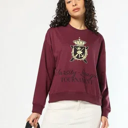 buda jeans co Front-Embroidered Oversized Sweatshirt image 1