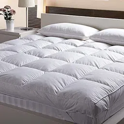 jaipur linen Mattress Padding/Mattress Topper 3000 GSM Twin Size Bed Finest Imported Super Microfiber Soft- 48 Inch X 78 Inch image 1
