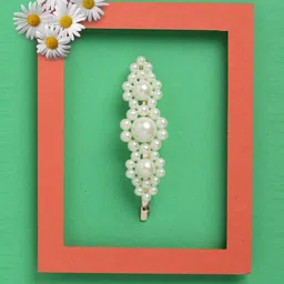 VOGUE PANASH Women Gold-Toned & White Beaded Bobby Pins-image-62