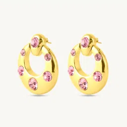 Palmonas Luxe Pink Gem Drop Earrings for Women image 3