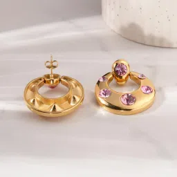 Palmonas Luxe Pink Gem Drop Earrings for Women image 4