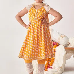 pspeaches Girls Floral Printed Regular Kurta with Pyjamas & With Dupatta-picture-26