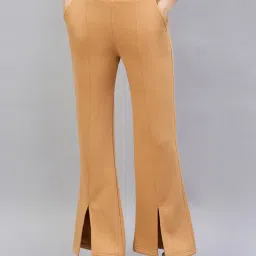 98 Degree North Women Copper Fleece Flared Textured Trackpant-image-62