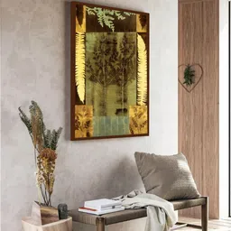 The Art House Brown & Yellow Abstract Painting Wall Art-picture-19