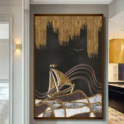 The Art House Brown & Beige Abstract Painting Framed Wall Art-picture-31