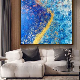 The Art House Blue & Yellow Abstract Wall Art-picture-22