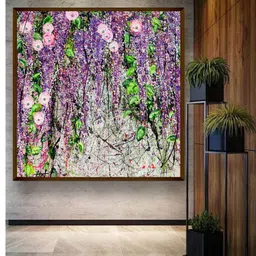 The Art House Purple Abstract Painting canvas Wall Art image 1