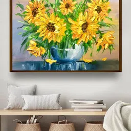 The Art House Yellow & Green Floral Printed Framed Wall Art-picture-24
