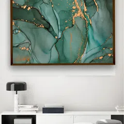 The Art House Teal Green Abstract Painting Framed Wall Art-picture-14
