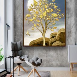 The Art House Gold Coloured Abstract Painting Wall Art-picture-16