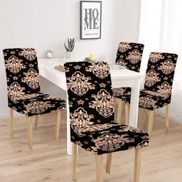 HOSTA HOMES Black & White 4 Pieces Printed Chair Cover-picture-3