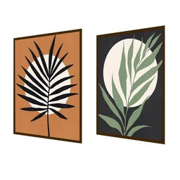 The Art House Set of 2 Brown & Green Abstract Wood Wall Art image 3