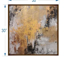 The Art House Brown & Yellow Abstract Painting Frame Wall Art image 5